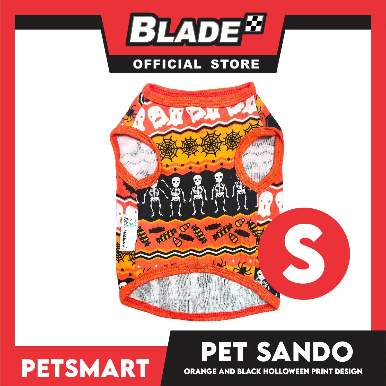 Pet Sando Halloween Design, Orange Black Color DG-CTN111S (Small)