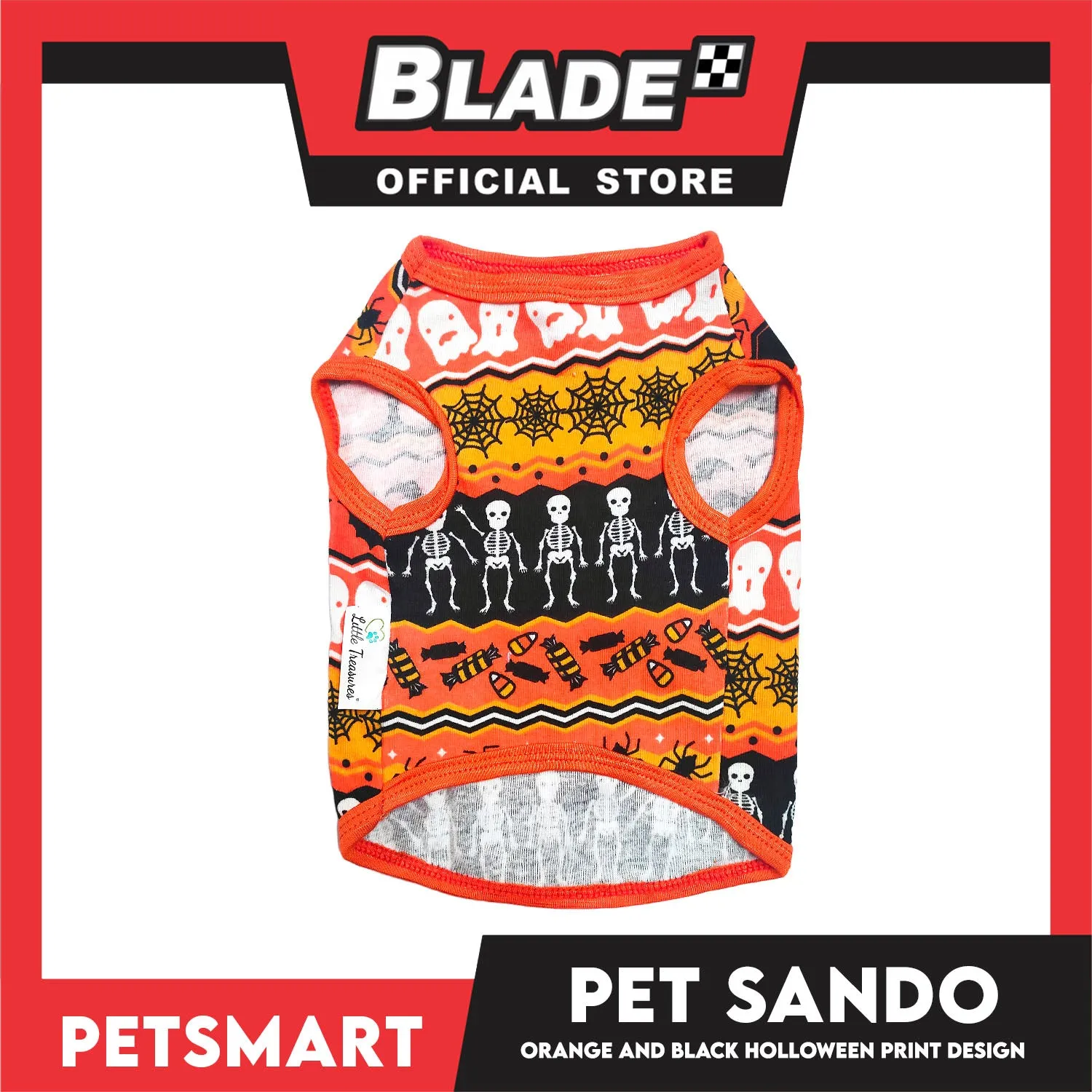 Pet Sando Halloween Design, Orange Black Color DG-CTN111S (Small)