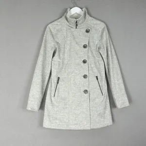 Prana Womens Jacket Small Gray Martina Long Heathered Trench Coat Active Neutral