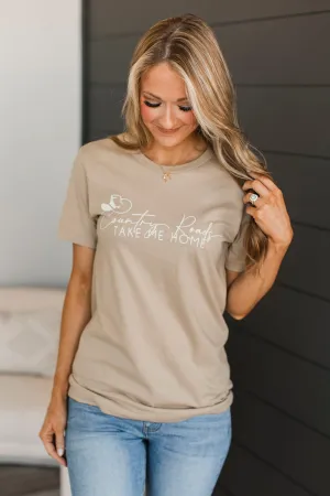 "Country Roads Take Me Home" Graphic Tee- Beige