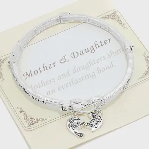 "Mother & Daughter" Heart Stretch Bracelet