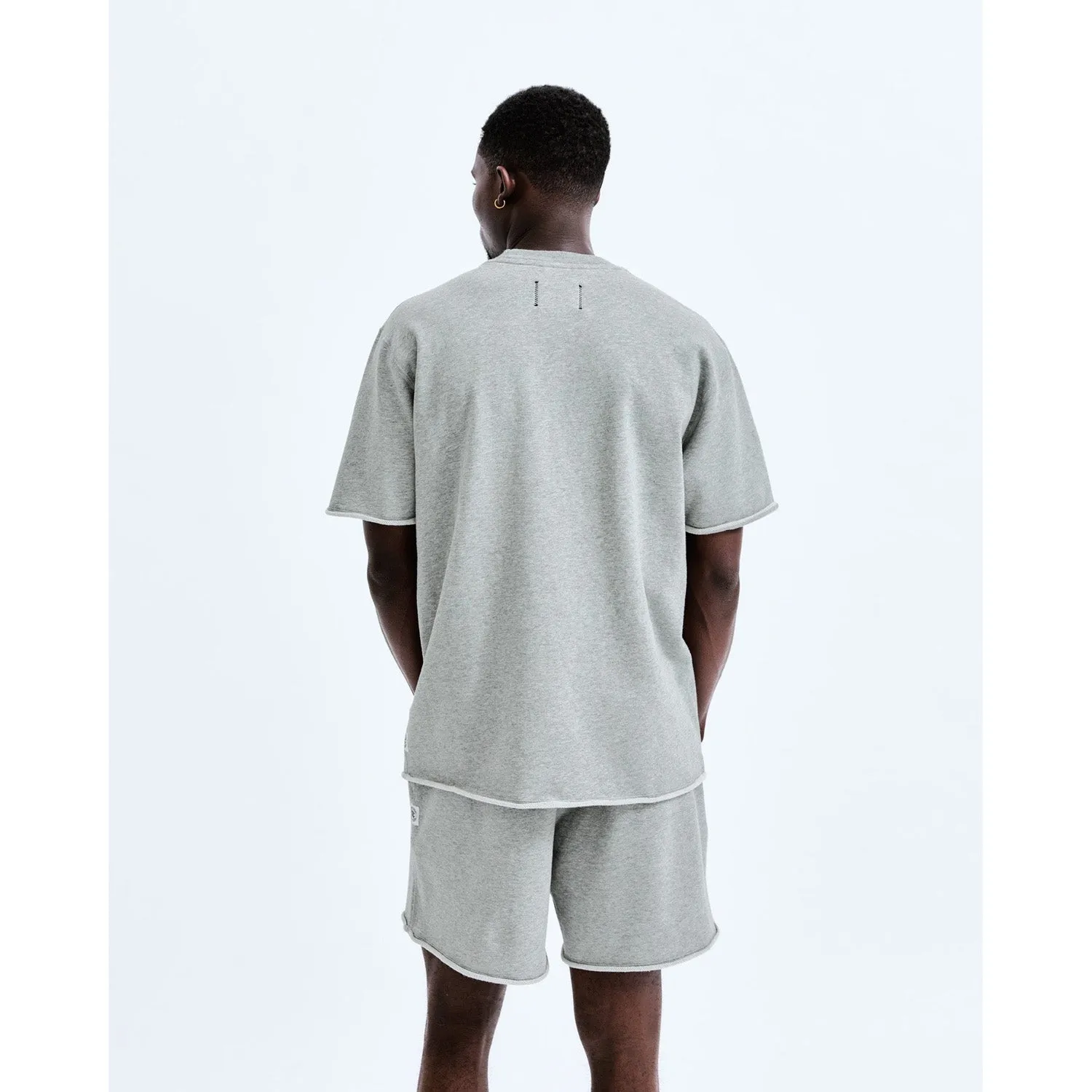 Reigning Champ Men Lightweight Terry Cut Off Crewneck Tees Heather Grey RC-3870-HGRY