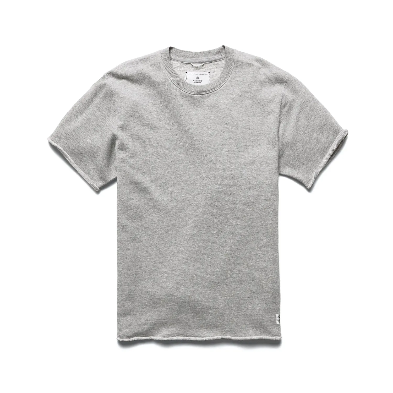 Reigning Champ Men Lightweight Terry Cut Off Crewneck Tees Heather Grey RC-3870-HGRY