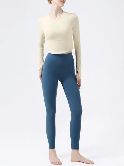 Round Neck Long Sleeve Active T-Shirt