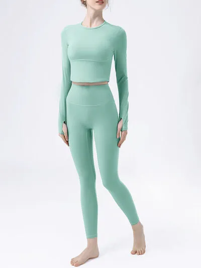 Round Neck Long Sleeve Active T-Shirt