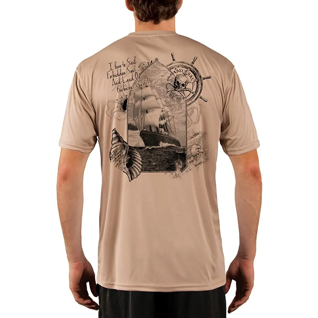 SAND.SALT.SURF.SUN. Forbidden Ship Men's UPF 50  UV Sun Protection Performance Short Sleeve T-Shirt