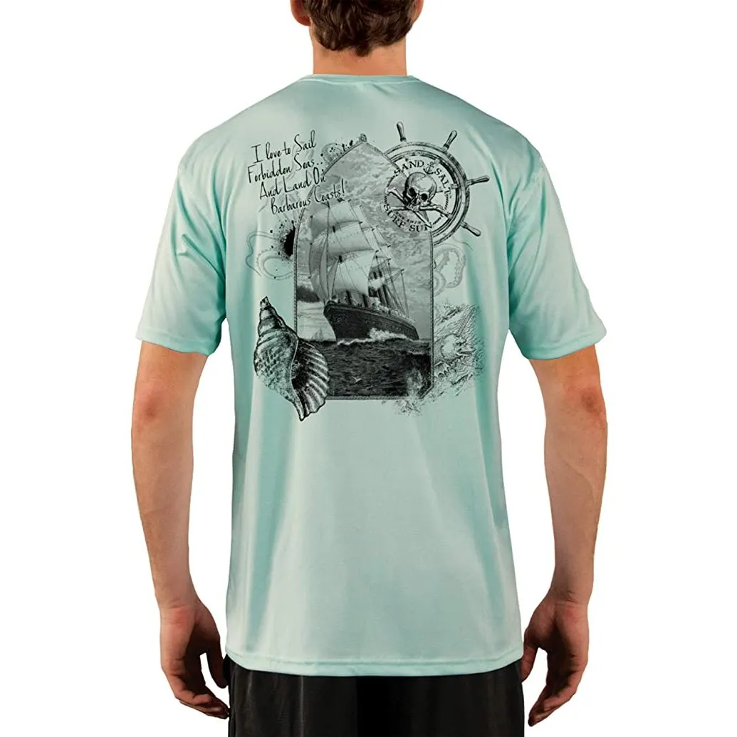 SAND.SALT.SURF.SUN. Forbidden Ship Men's UPF 50  UV Sun Protection Performance Short Sleeve T-Shirt