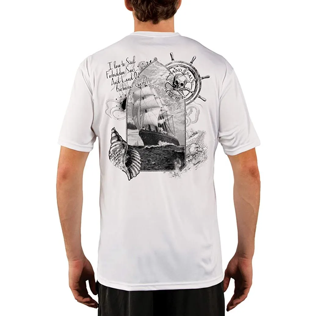 SAND.SALT.SURF.SUN. Forbidden Ship Men's UPF 50  UV Sun Protection Performance Short Sleeve T-Shirt
