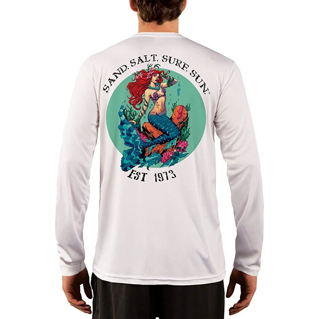 SAND.SALT.SURF.SUN. Redhead Mermaid Men's UPF 50  UV Sun Protection Performance Long Sleeve T-Shirt