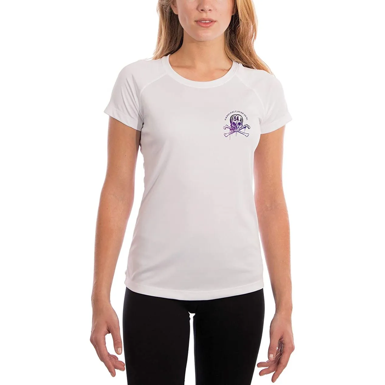 SAND.SALT.SURF.SUN. Tuna Women's UPF 50  UV Sun Protection Performance Short Sleeve T-Shirt