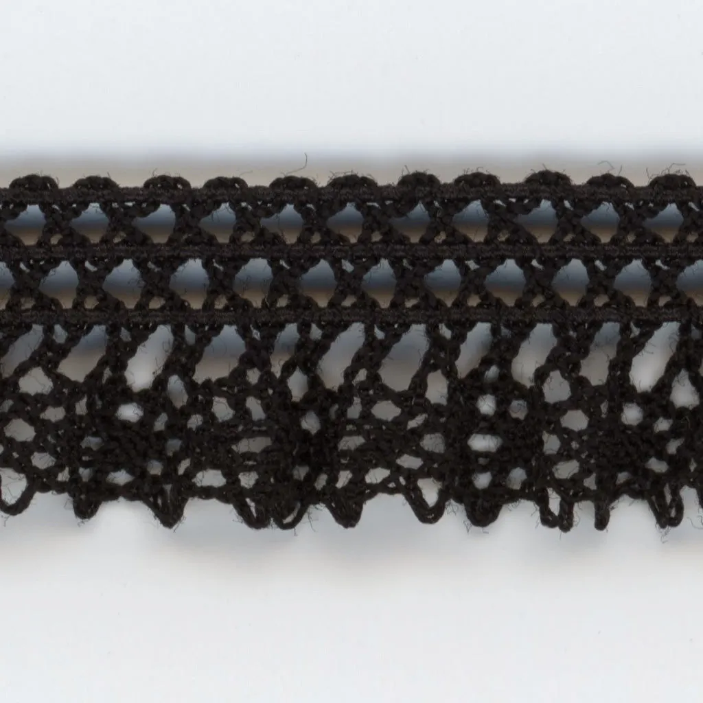 Stretch Torchon Lace #50 Black