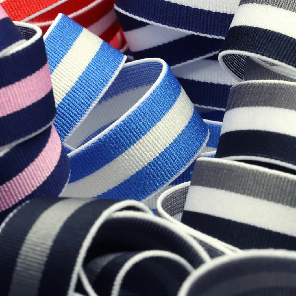 Stripe Stretch Tape #01 Night Blue & White