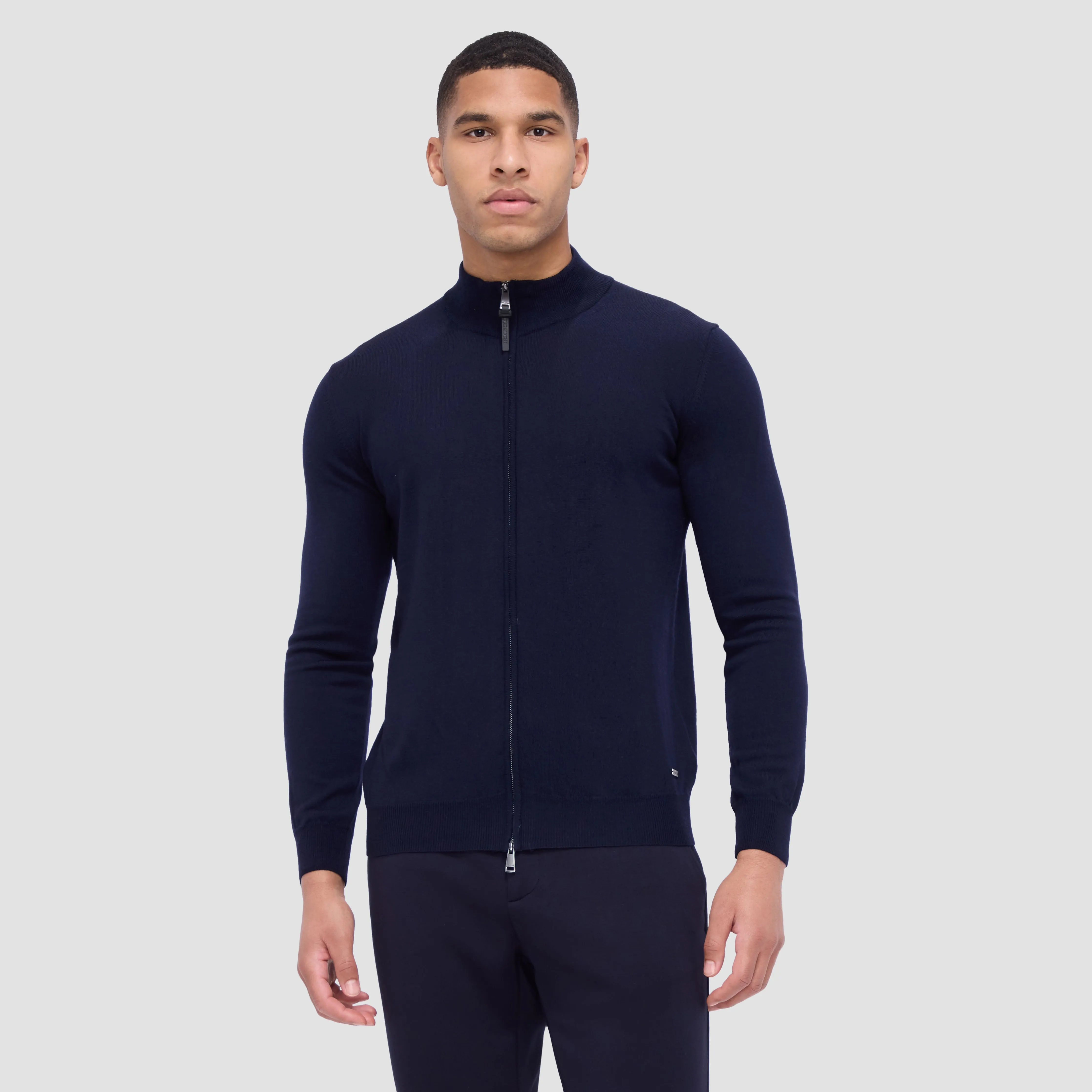 Super Merino Mock Neck Full Zip Sweater