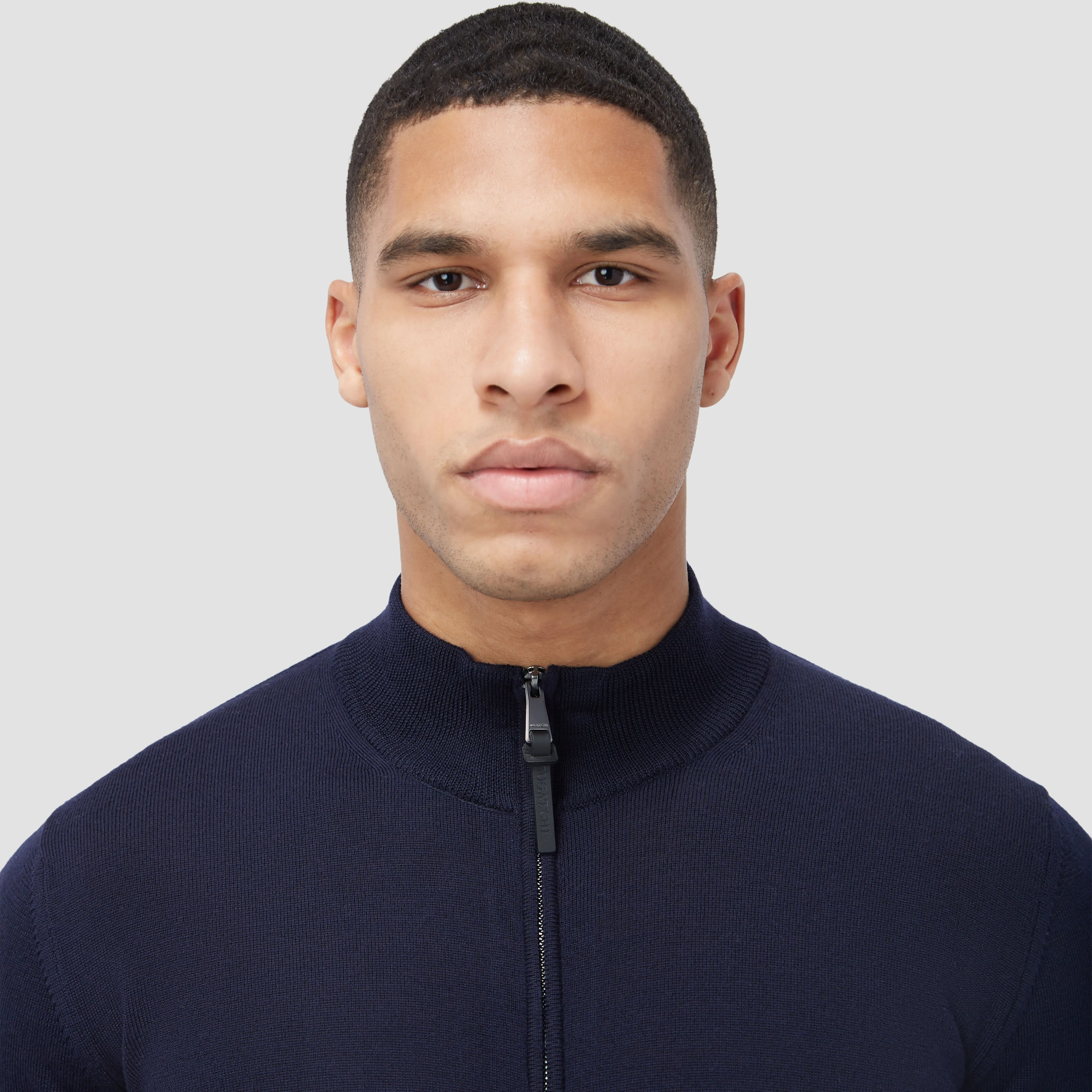 Super Merino Mock Neck Full Zip Sweater
