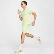 T SHIRT NIKE DRY-FIT RUN MAGLIA UOMO MAN TEE RUNNING YELLOW