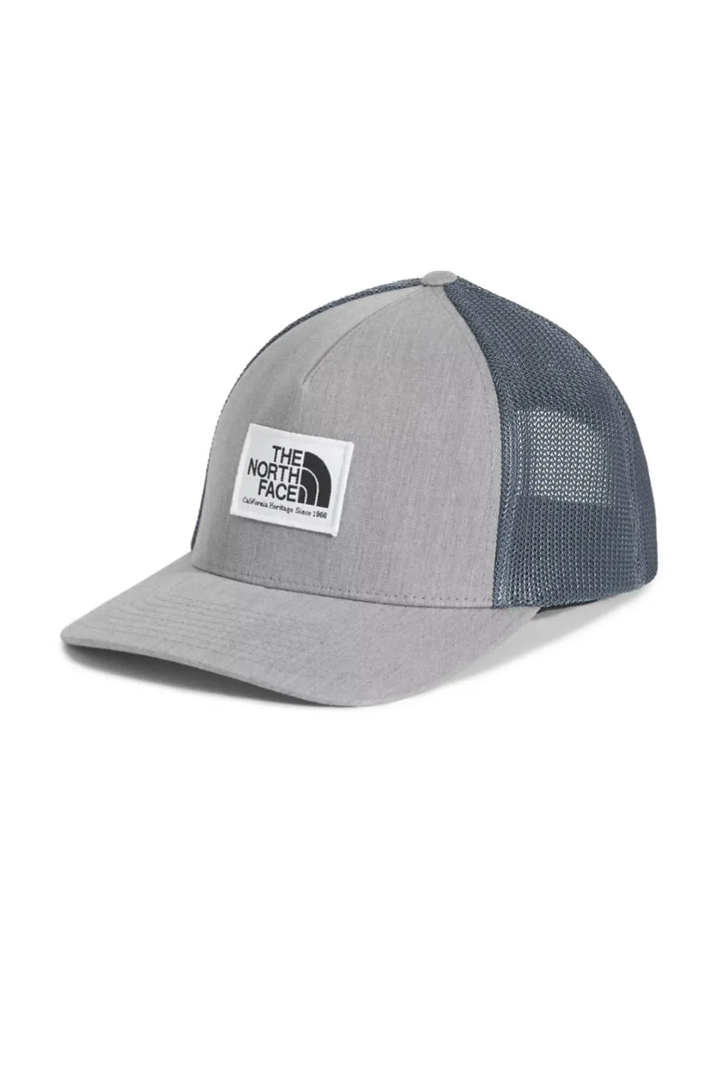 The North Face Keep It Patched Structured Trucker Hat in Grey | NF0A3FKD-GAZ-GREYHEATHER