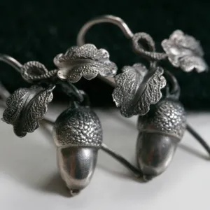 Victorian Silver Acorn Earrings
