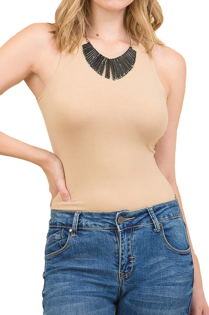 Women’s Regular Solid Active Round Neck Bodysuit